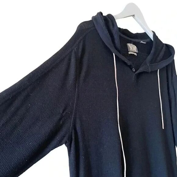 Volcom Cotton Black Long Sleeves Hooded Sweater Sporty Sz L #1541 - Picture 2 of 15